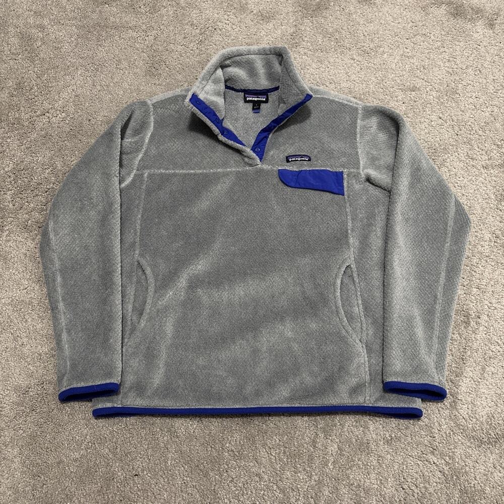 Patagonia Re-Tool Snap-T Gray Fleece Pullover Cozy Warmth Women’s Size Large